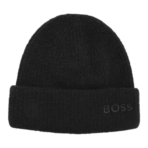 Hugo Boss , Wool Logo Hat in Black ,Black unisex, Sizes: ONE
