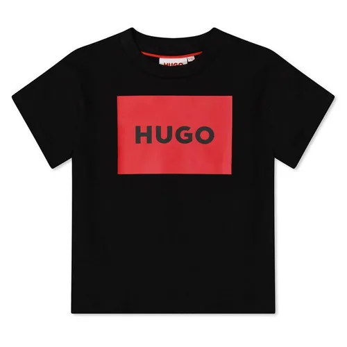 HUGO Boys Logo Square T Shirt - Black