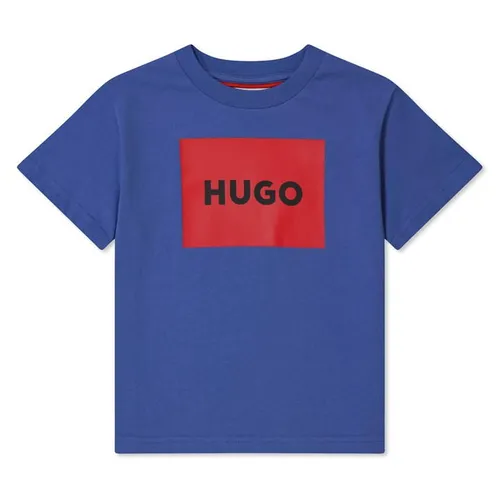 HUGO Boys Logo Square T Shirt - Blue