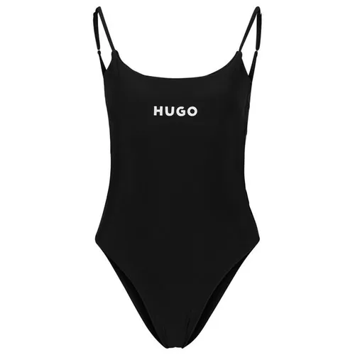 Hugo Hugo Boss Quick-Dry Swimsuit With Contrast Logo - Black