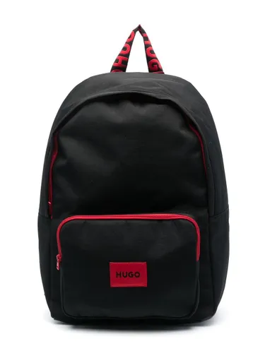 HUGO KIDS logo-patch backpack - Black