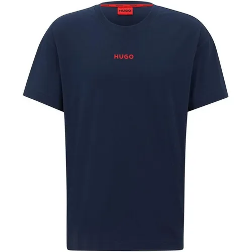 Hugo Logo Print Pyjama T-Shirt - Blue