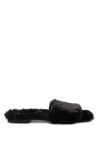 HUGO Lola Fur Slip Womens Slippers Black 4 (37)