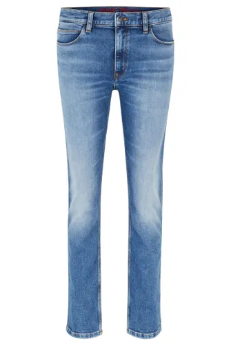 HUGO Mens 734 Extra-Slim-fit Jeans in Super-Soft Blue Denim