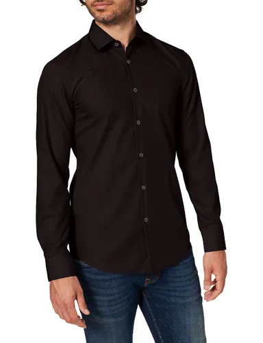 HUGO Mens C-Jenno Slim-fit Shirt in Cotton poplin Black