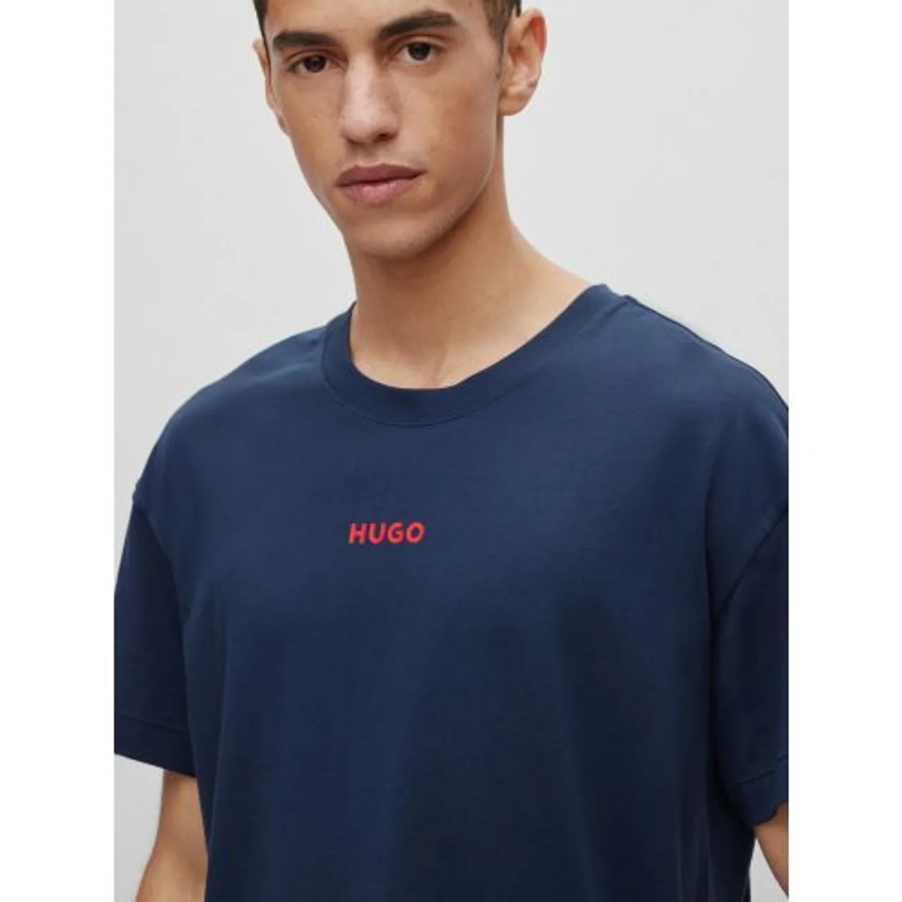 HUGO Mens Dark Blue Linked Pyjama T-Shirt