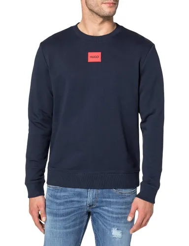 HUGO Mens Diragol212 Cotton-terry sweatshirt with red logo