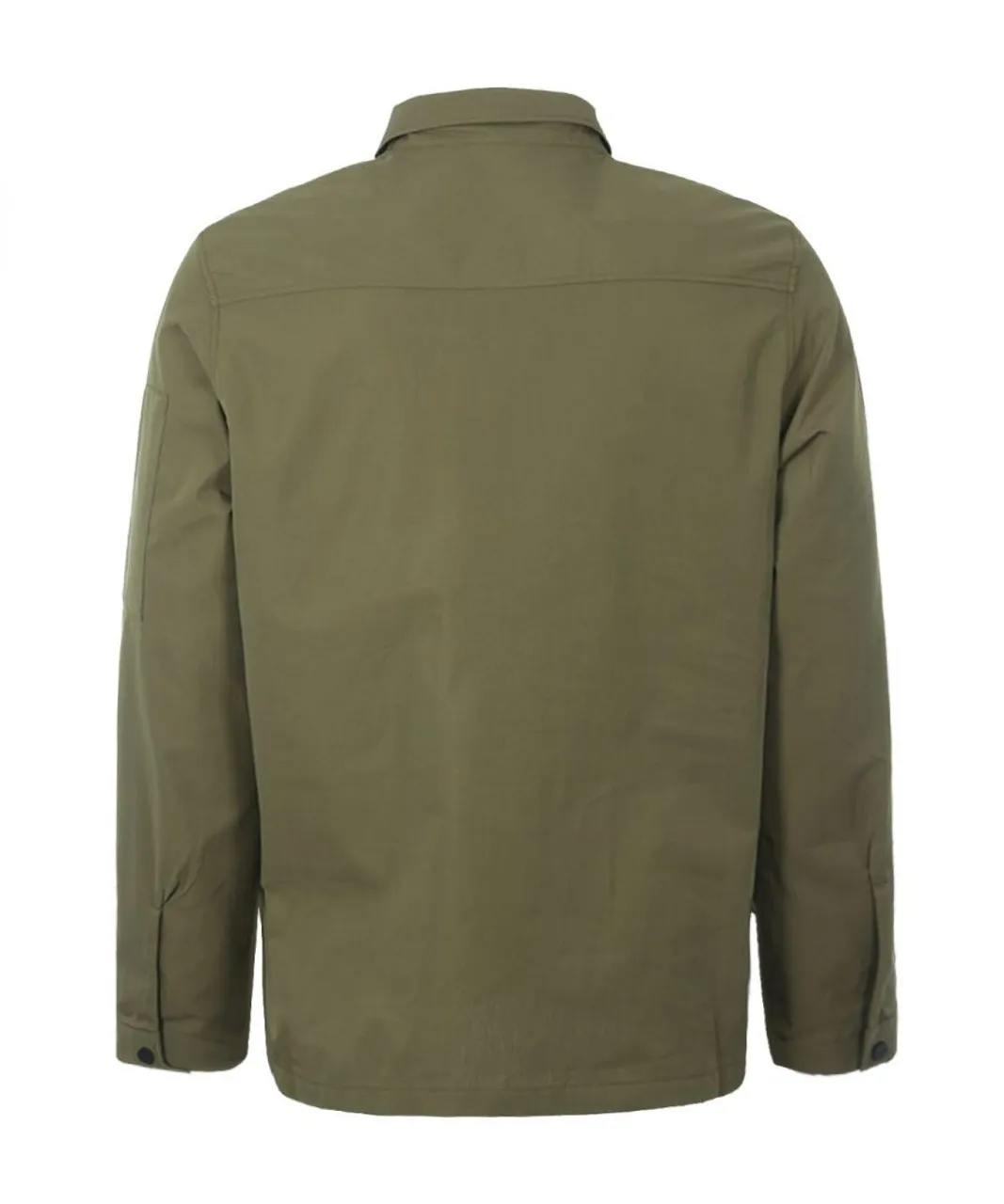 Hugo Mens Emmond Cotton Nylon Zip Overshirt - Dark Green
