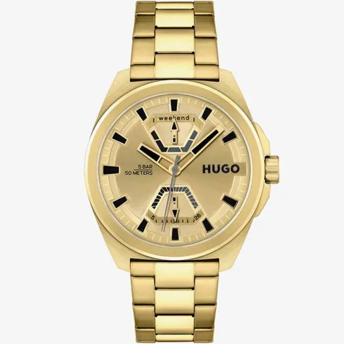 HUGO Mens #Expose Gold-Plated Stainless Steel Watch 1530243