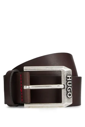 HUGO Mens Gelio-C Sz40 Leather belt with logo pin buckle