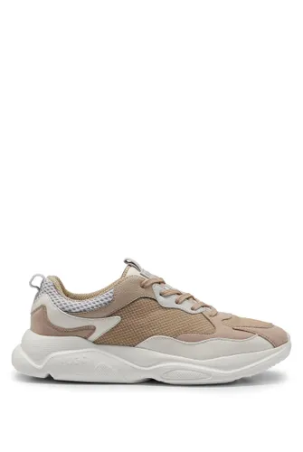 HUGO Mens Leon Runn Mixed-Material Trainers with Chunky