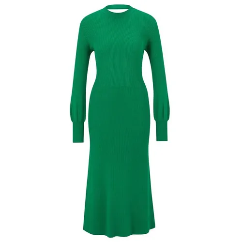 Hugo Midi Knitwear Dress With Rear Cut Out - Green