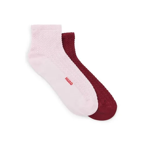 Hugo Pack Fine Ribbed Crew Socks - Pink