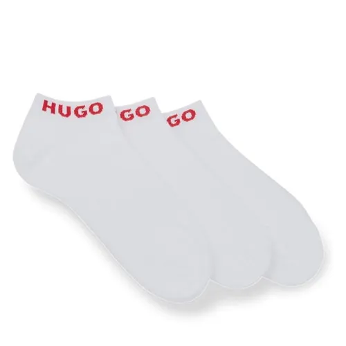 Hugo Pack Logo Cuff Ankle Socks - White