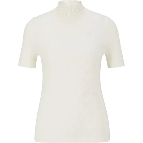 HUGO Rib Knit Sweatshirt - White