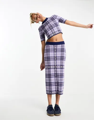 HUGO Sloquite tartan maxi skirt in purple