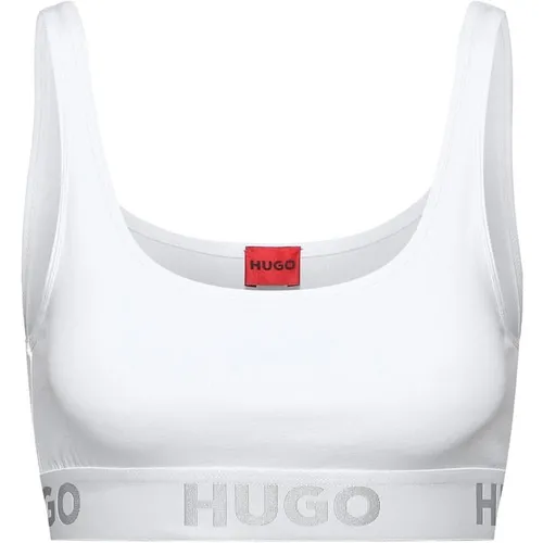 Hugo Sporty Logo Bralette - White