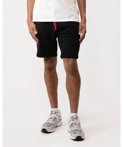 Hugo Sporty Logo Tape Mens Loungewear Shorts - Black
