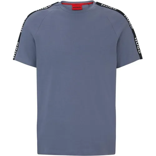 Hugo Sporty Tape T Shirt - Blue