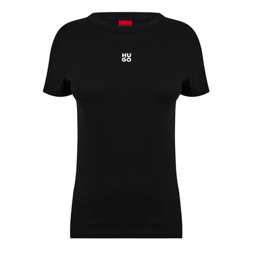 Hugo Stack Logo T Shirt - Black