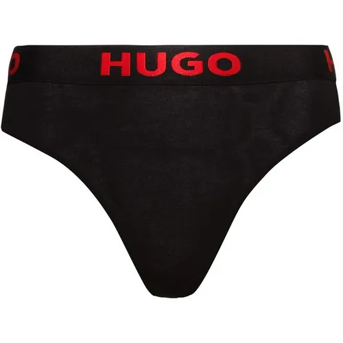 Hugo Stretch Cotton Thong - Black