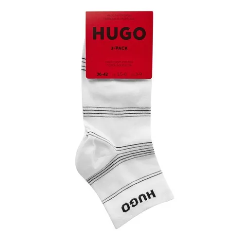 Hugo Two Pack Logo Crew Socks - White