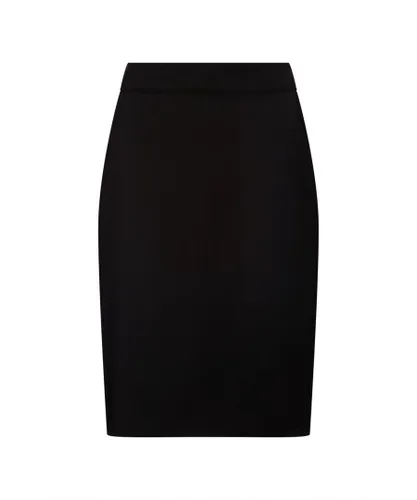 Hugo Womens Waisted Pencil Skirt - Black Wool