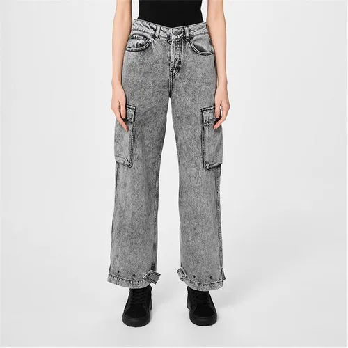 HUGO X Bella Poarch Relaxed-Fit Jeans - Grey