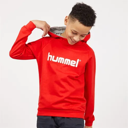 Hummel Junior Boys Cotton Logo Hoodie True Red
