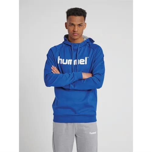 Hummel Mens Go Cotton Logo Hoodie True Blue