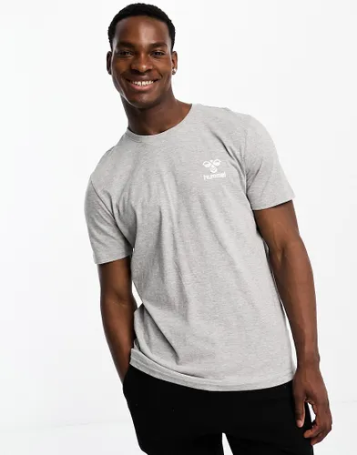 Hummel regular fit t-shirt with logo in grey