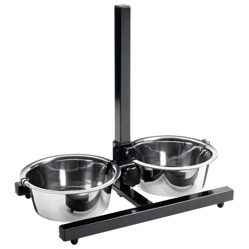 Hunter - Bar with 2 Stainless Steel Bowls - Basic - Dog accessories size 2 x 1,8 l - max. 40 cm, edelstahl