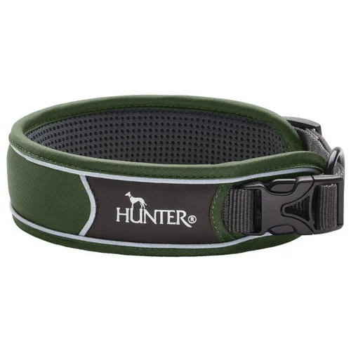 Hunter - Collar Divo - Dog collar size Halsumfang 25-35 cm - Breite 4,0 cm, green/grey