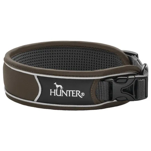 Hunter - Collar Divo - Dog collar size Halsumfang 35-45 cm - Breite 4,5 cm, brown/grey