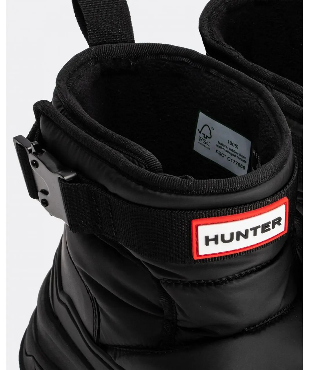 Hunter Intrepid Womens Short Buckle Snow Boots - Black