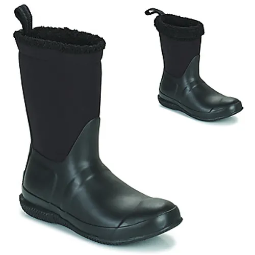 Hunter  Original roll top sherpa  women's Snow boots in Black