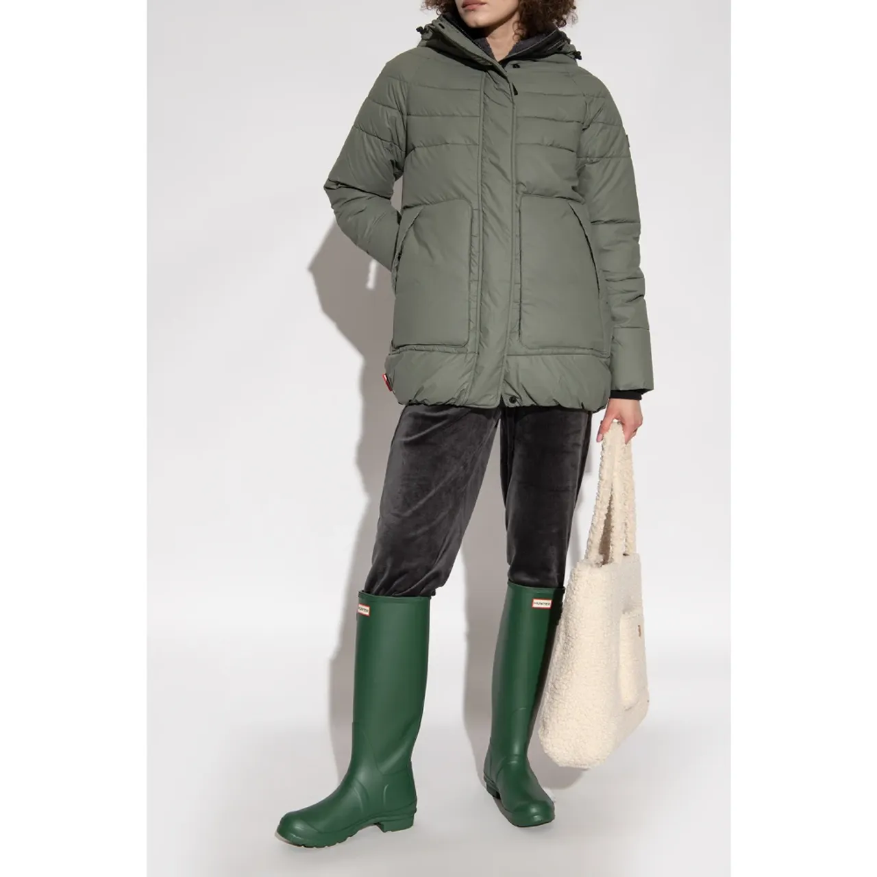 Hunter , ‘Original Tall’ rain boots ,Green female, Sizes: