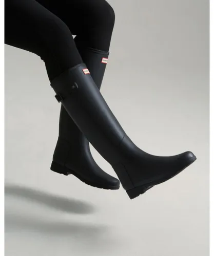 Hunter Refined Logo Tall Slim Fit Womens Boots - Black Rubber