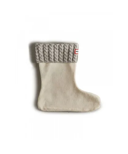 Hunter Womens Short Cable Welly Socks - White