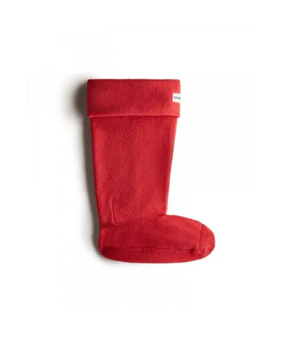 Hunter Womens Tall Fleece Welly Socks - Red