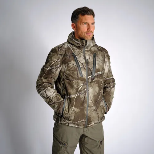 Hunting Silent Waterproof Warm Jacket Treemetic 900 Camouflage