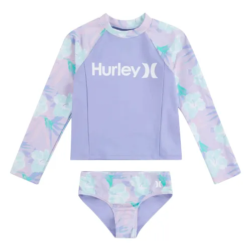 Hurley Girl's Hrlg 2 Rashguard Set Two Piece Swimsuit