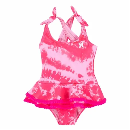 Hurley Girls Ruffle One Piece Swimsuit - Hyper Pink