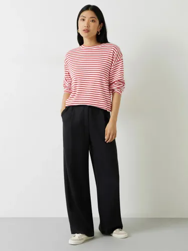 HUSH Avery Wide Tailored Trousers, Washed Black - Washed Black - Female