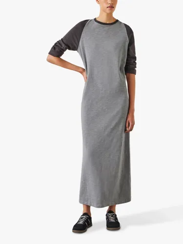 HUSH Billie Jersey Maxi T-Shirt Dress, Light Grey Marl - Light Grey Marl - Female