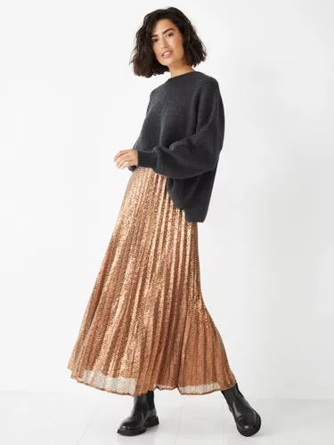 HUSH Clio Ple Embellished Pleated Maxi Skirt - Bronze - Female