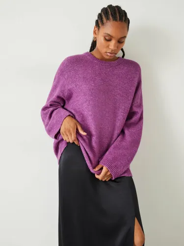 HUSH Elaine Wool Blend Slouchy Jumper - Berry Coulis - Female