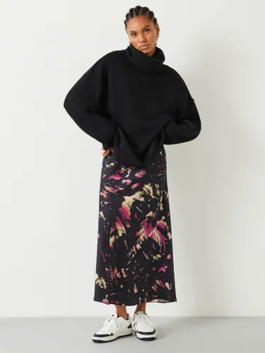 HUSH Emeri Shadow Print Slip Maxi Skirt, Black/Multi - Black/Multi - Female