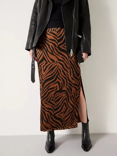 HUSH Gia Side Split Zebra Print Maxi Skirt, Multi - Multi - Female