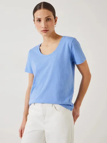 HUSH Hari Cotton Slub Scoop Neck T-Shirt - Periwinkle Blue - Female